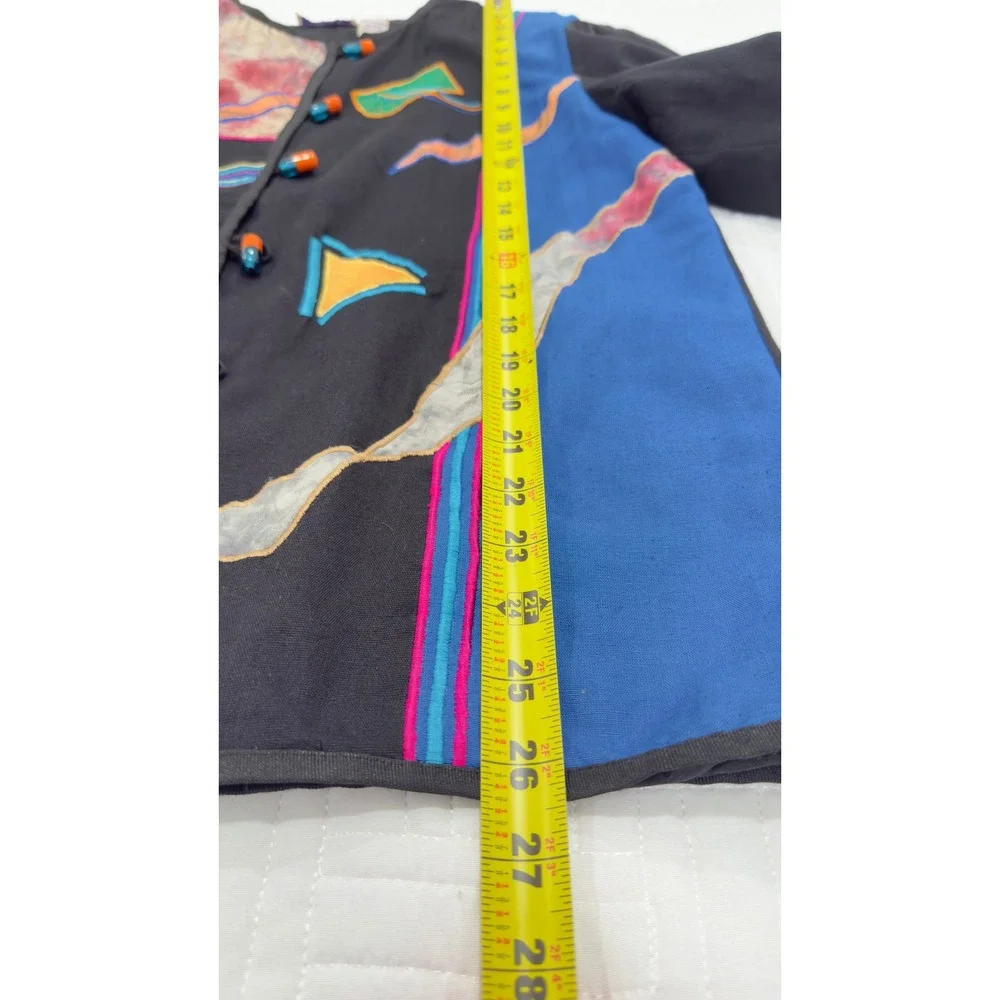 Vintage Ultimate Philadelphia Art‎ Patchwork Embroidered Jacket Womens M